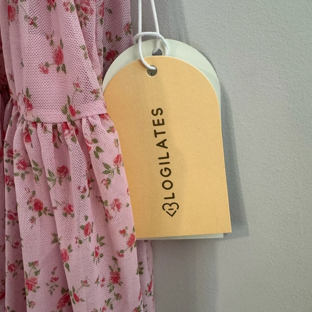 Blogilates Women's Ballerina Skort, Pink Gingham Floral, NWT - Picture 7 of 13